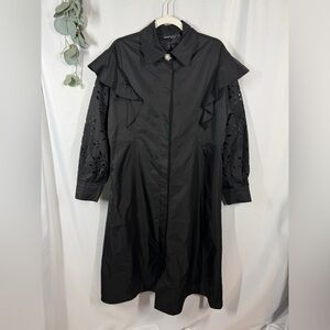 SHEIN | Trenchcoat Black Button Down Long Jacket Women’s Size Large